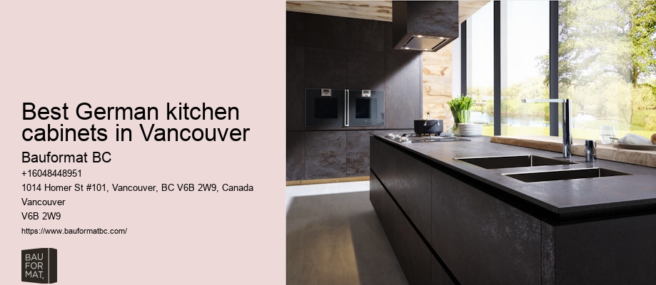 Elegant German kitchen cabinets with frosted glass doors Vancouver