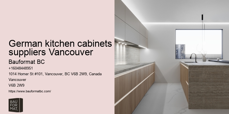 German kitchen cabinets with metal accents Vancouver
