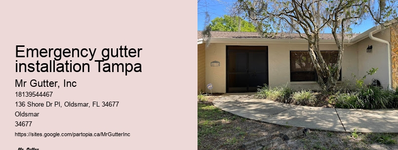 Gutter installation service area Emergency gutter installation Tampa
