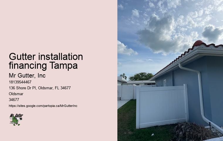 Gutter installation financing Tampa seamless gutter installers