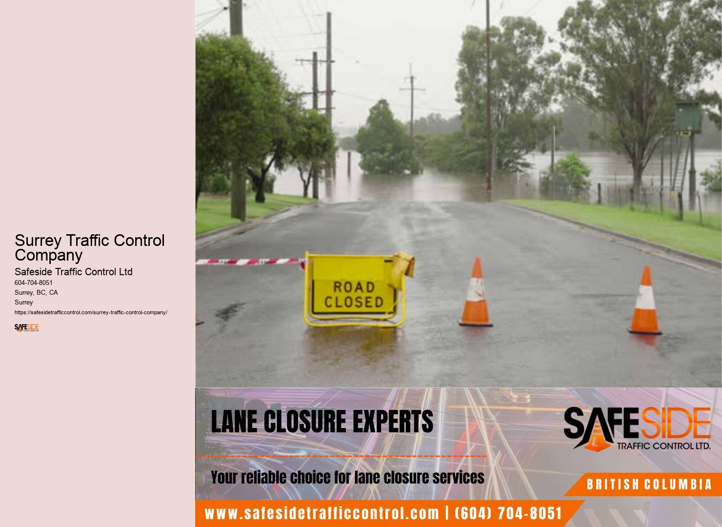 Surrey traffic control for utility work
