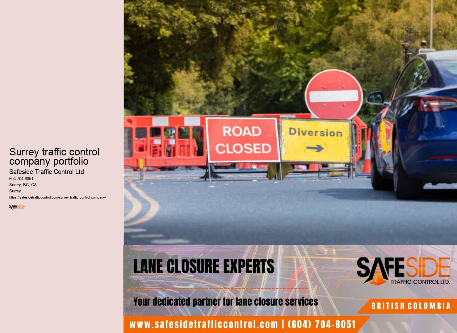 Traffic control permit compliance Surrey
