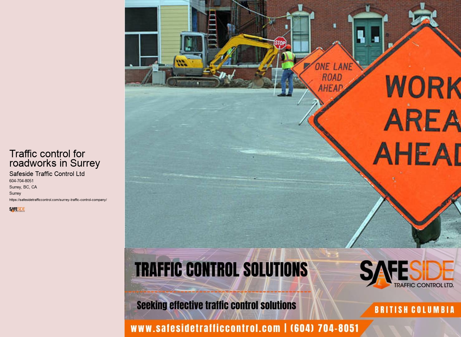 Traffic control for roadworks in Surrey