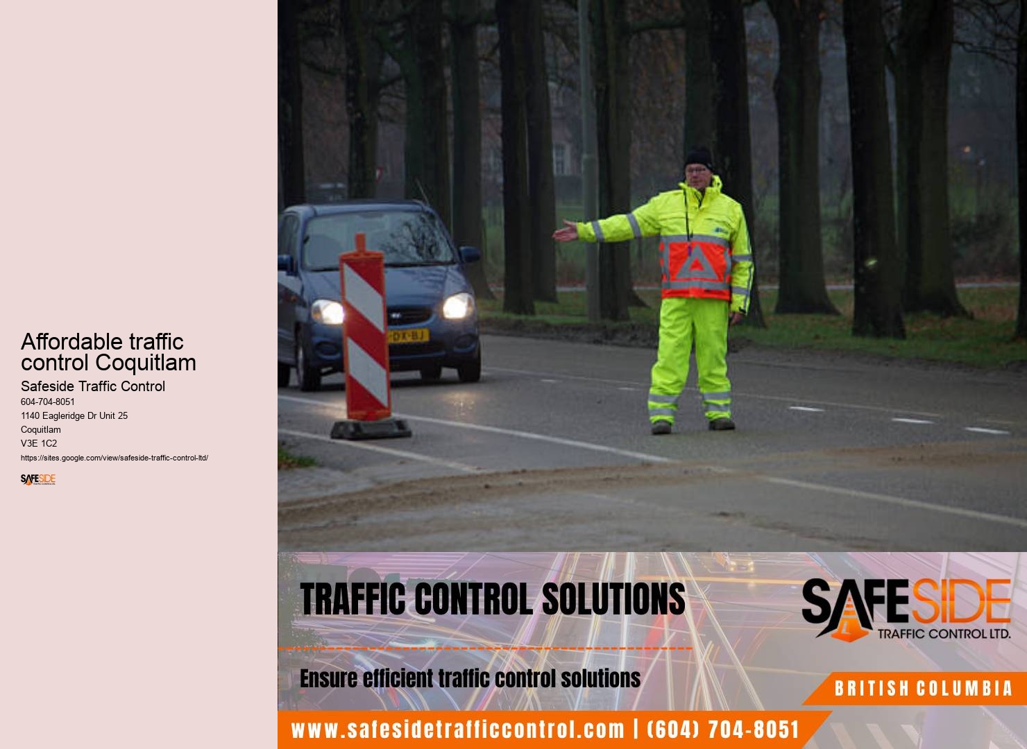 Work zone safety Affordable traffic control Coquitlam