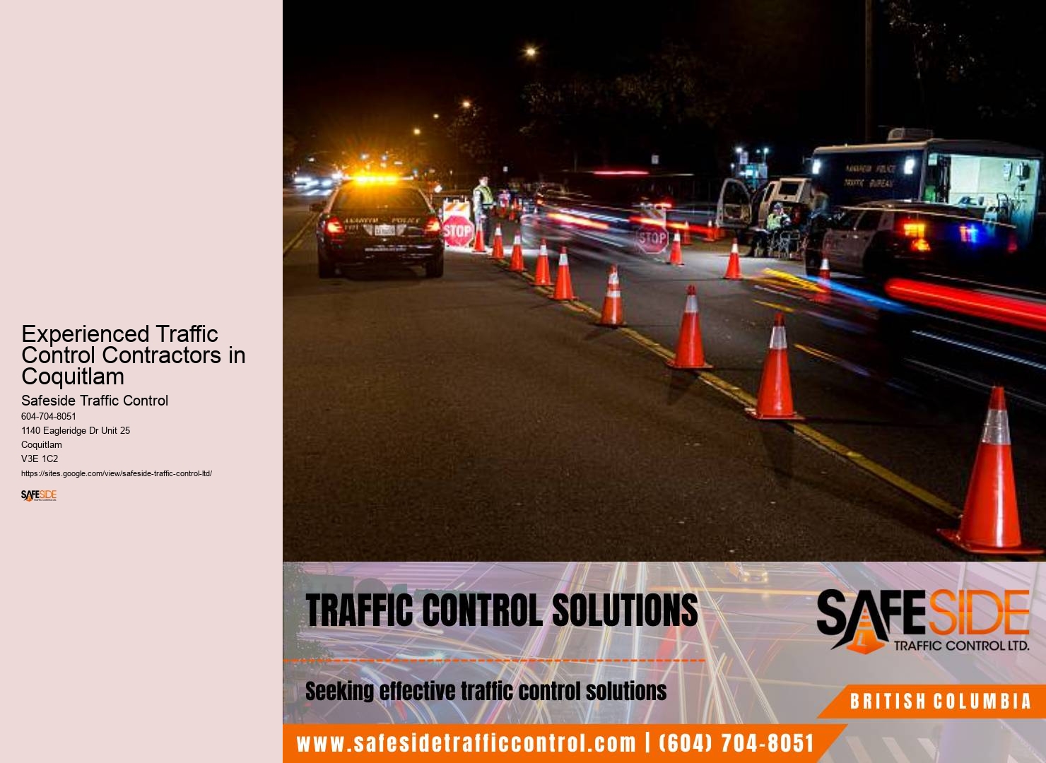 Customized Traffic Management Experienced Traffic Control Contractors in Coquitlam