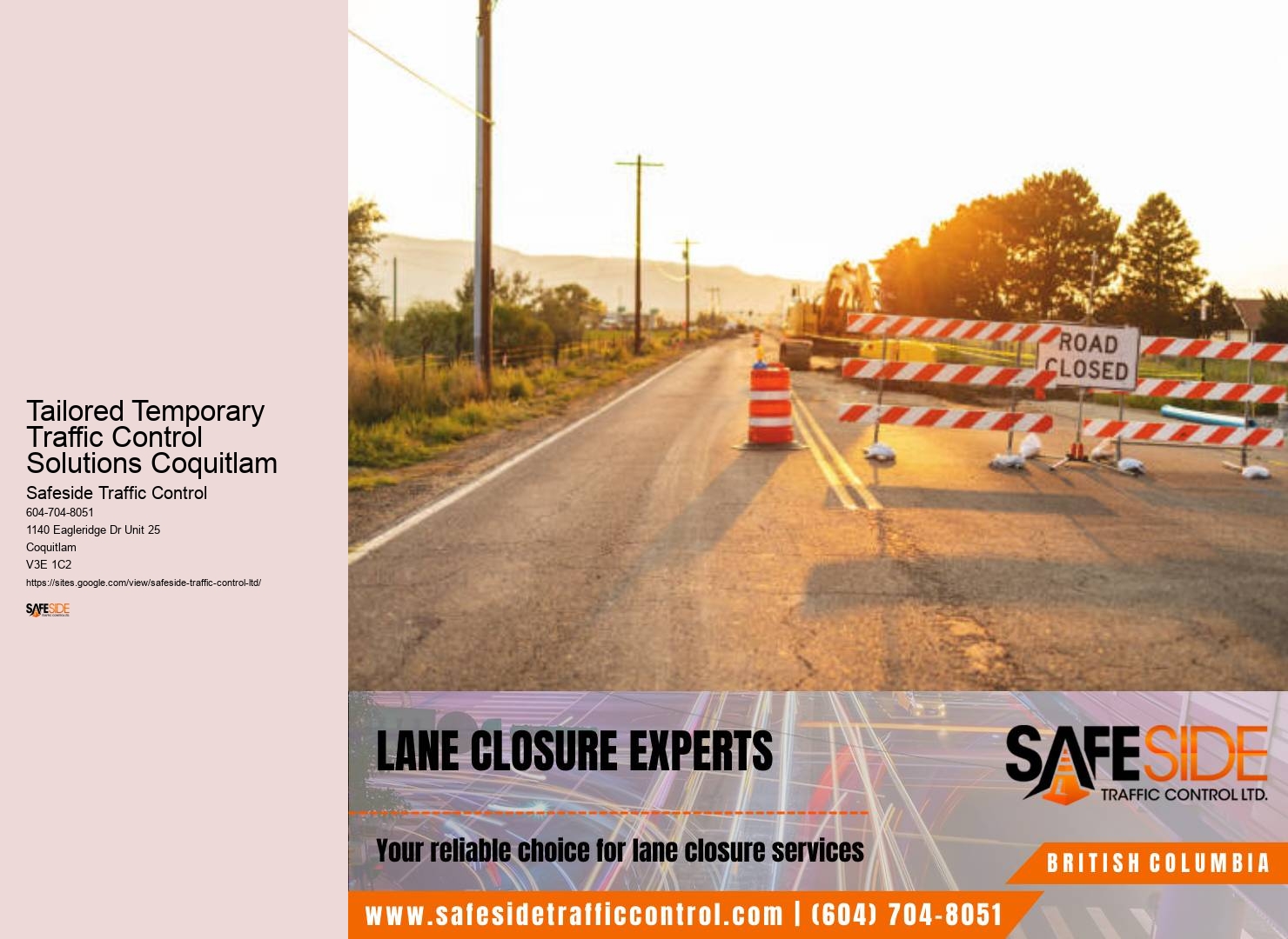 Tailored Temporary Traffic Control Solutions Coquitlam traffic control planning services